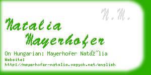 natalia mayerhofer business card